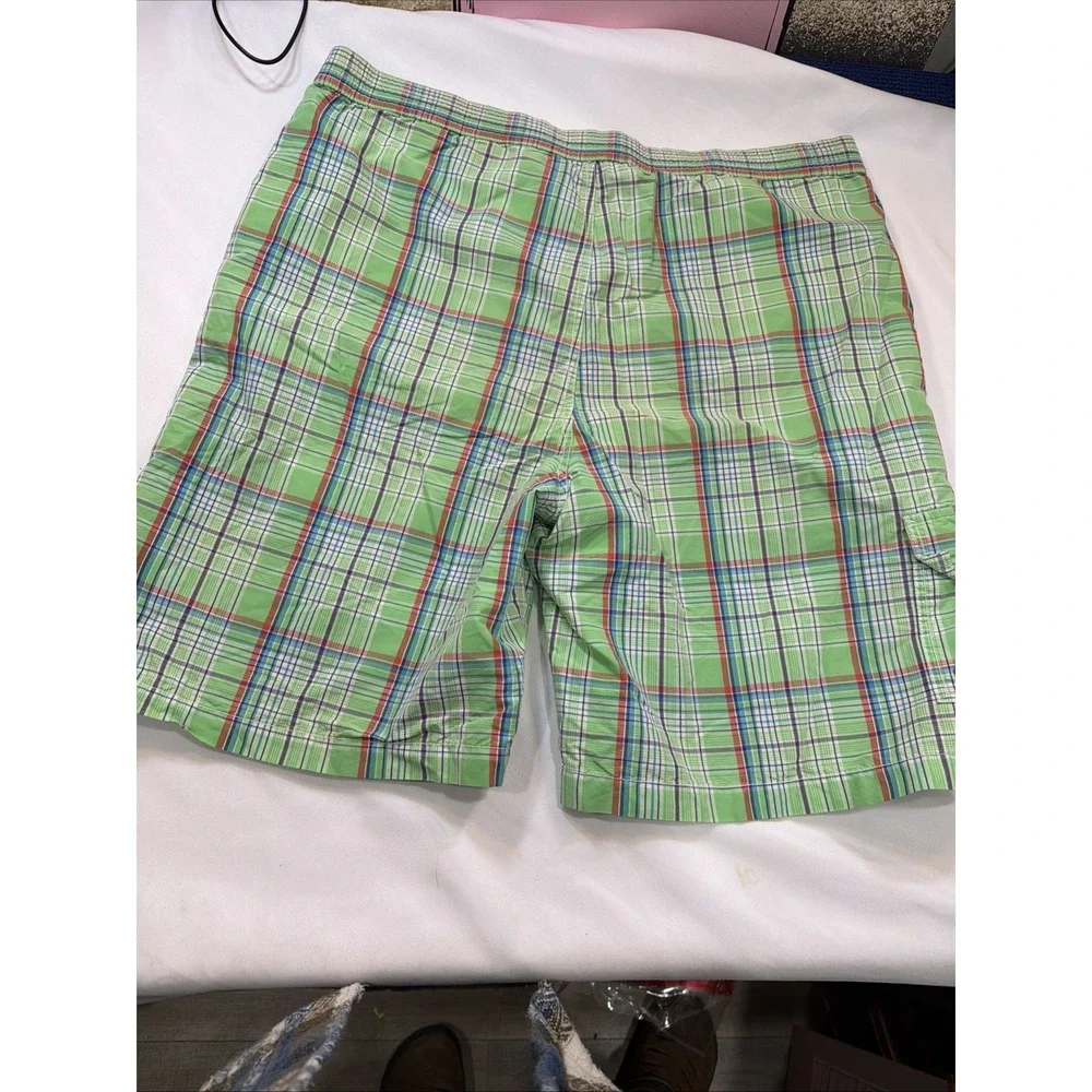 Polo Ralph Lauren Swim Trunks Men‎ Large Green Plaid Board Shorts Xl Vintage518